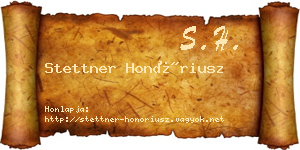 Stettner Honóriusz névjegykártya